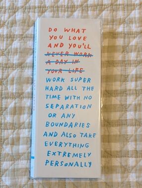 Moma White Notebook with Blue & Red Handwritten Text